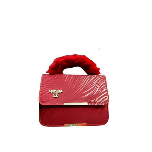 CAANEL Red Wave Pattern Handbag